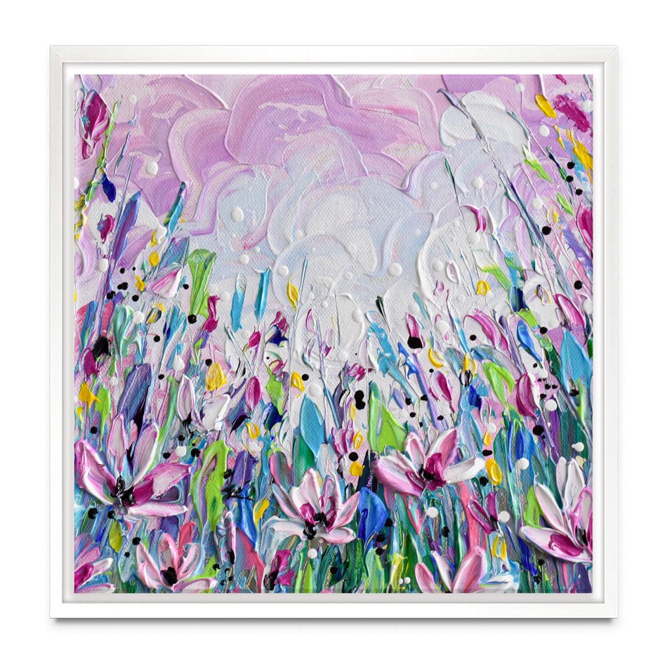 Pink Meadow 2 Square Canvas Print wall art product Olga Tkachyk