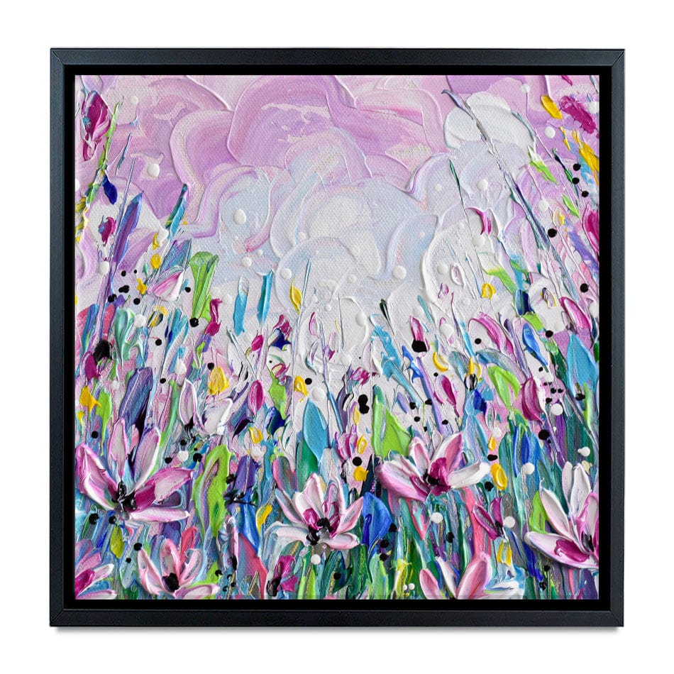 Pink Meadow 2 Square Canvas Print wall art product Olga Tkachyk