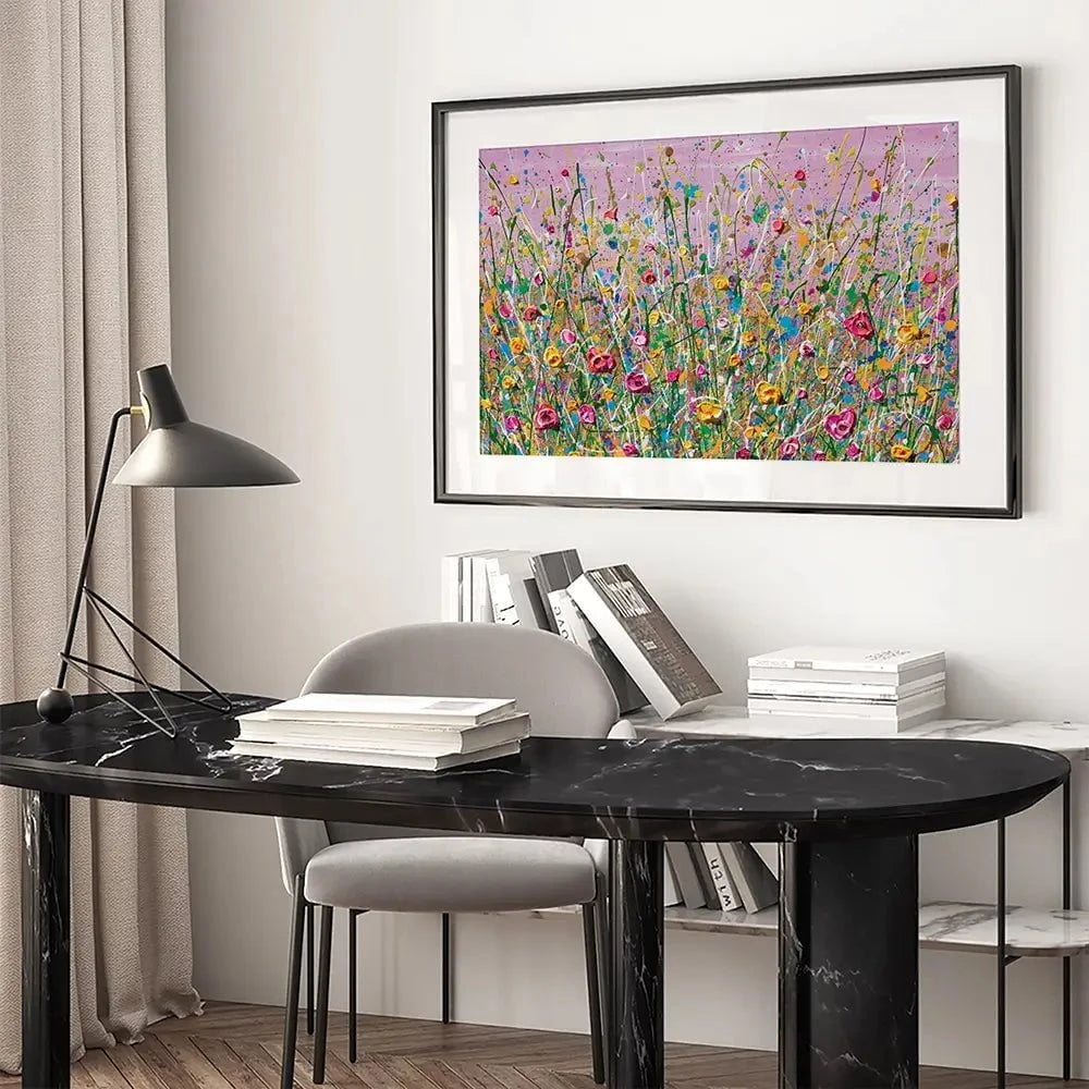 Pink Meadow Framed Art Print Pink Meadow Framed Art Print wall art product Olga Tkachyk