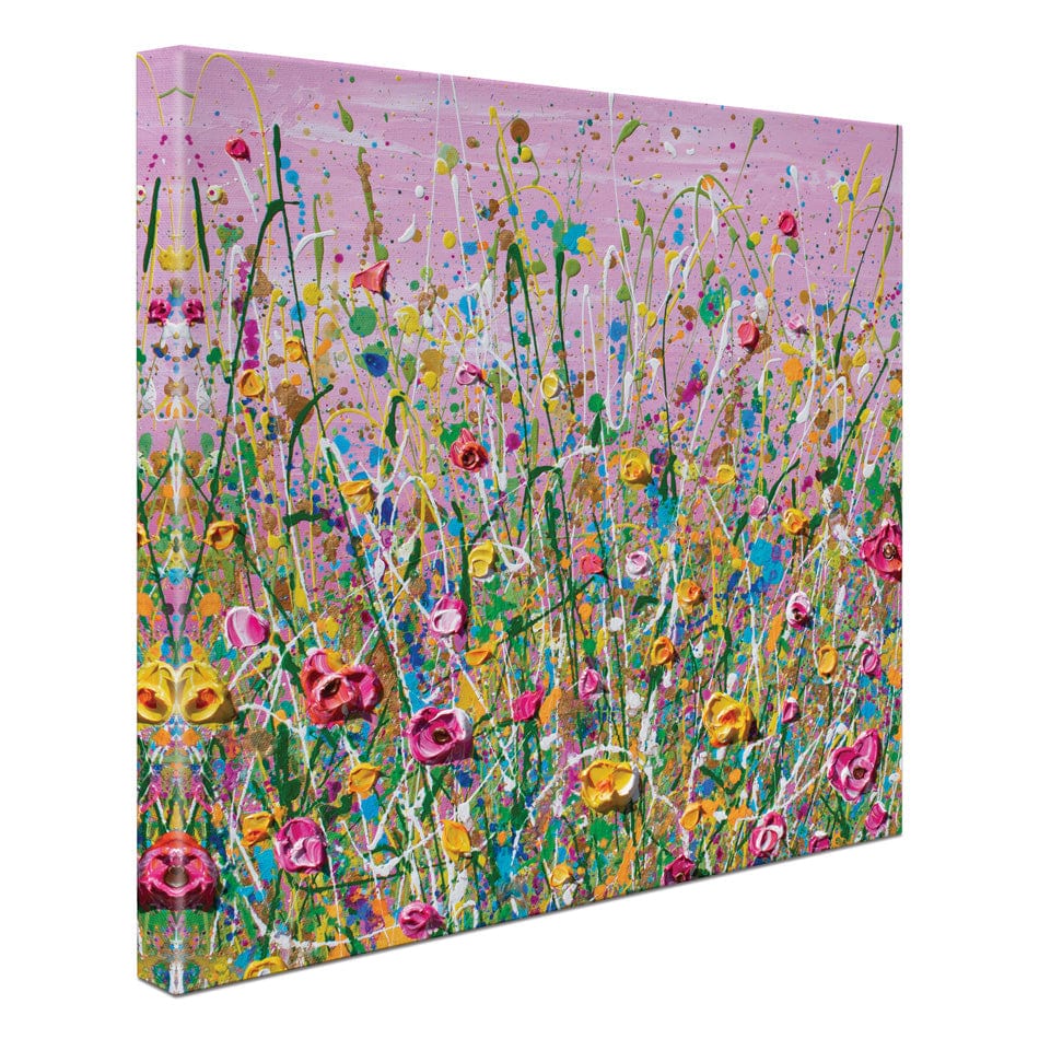 Pink Meadow Square Canvas Print wall art product Olga Tkachyk