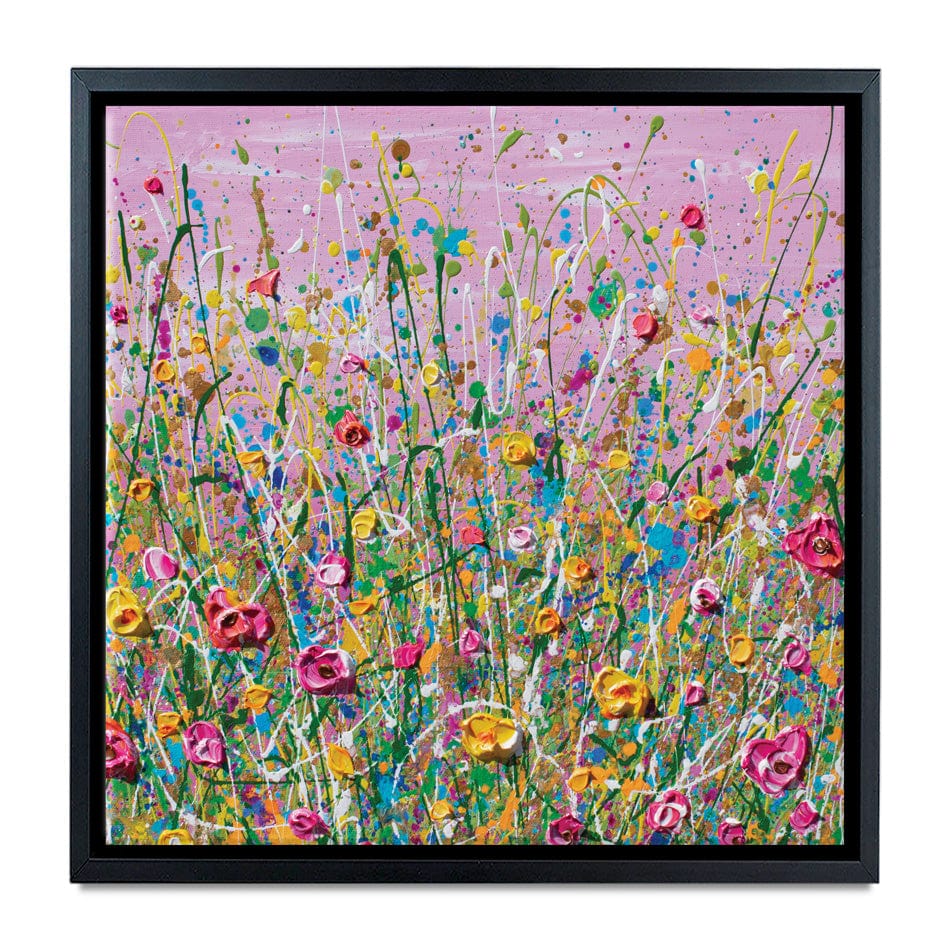 Pink Meadow Square Canvas Print wall art product Olga Tkachyk