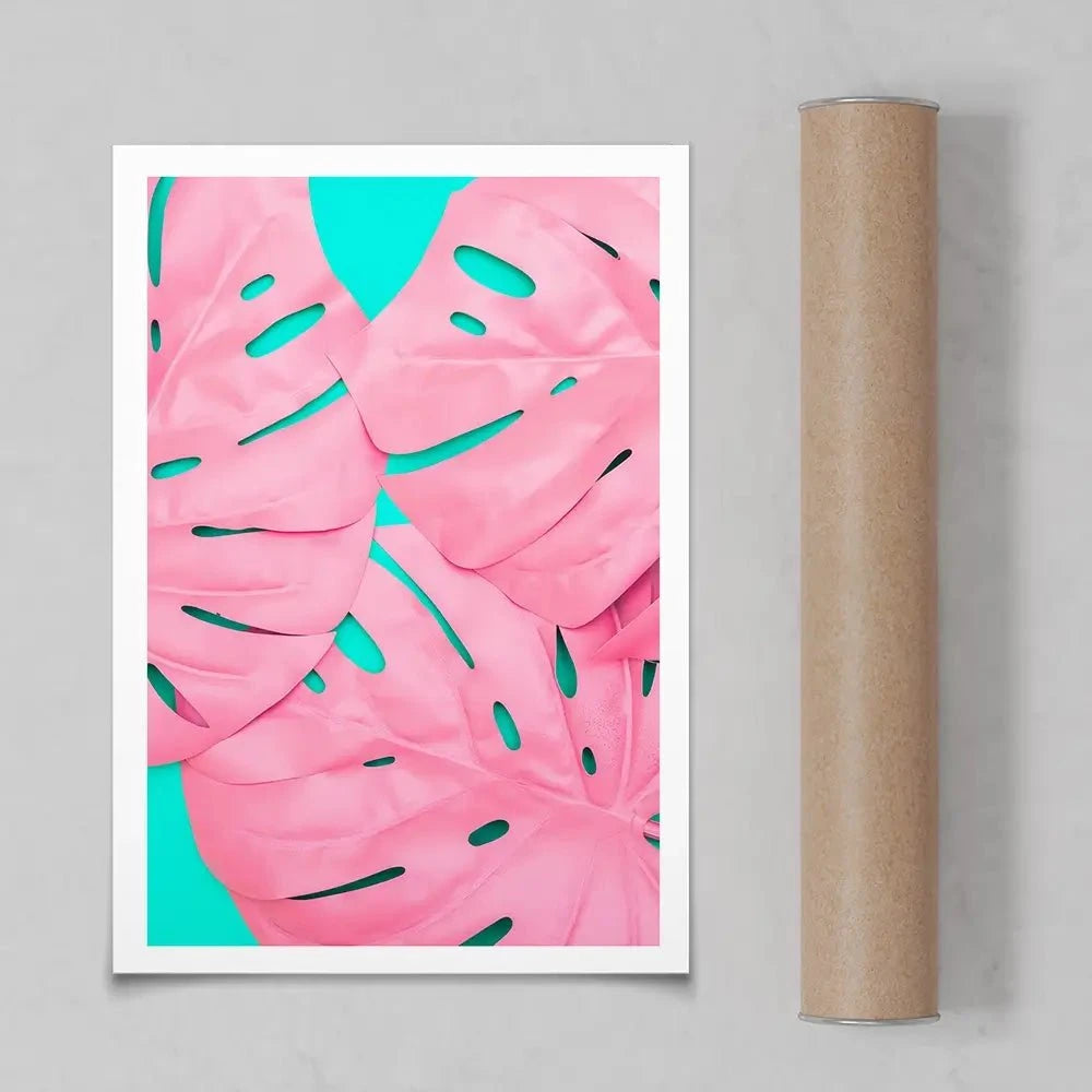 Pink Monstera Art Print Pink Monstera Art Print wall art product Art Print Shop