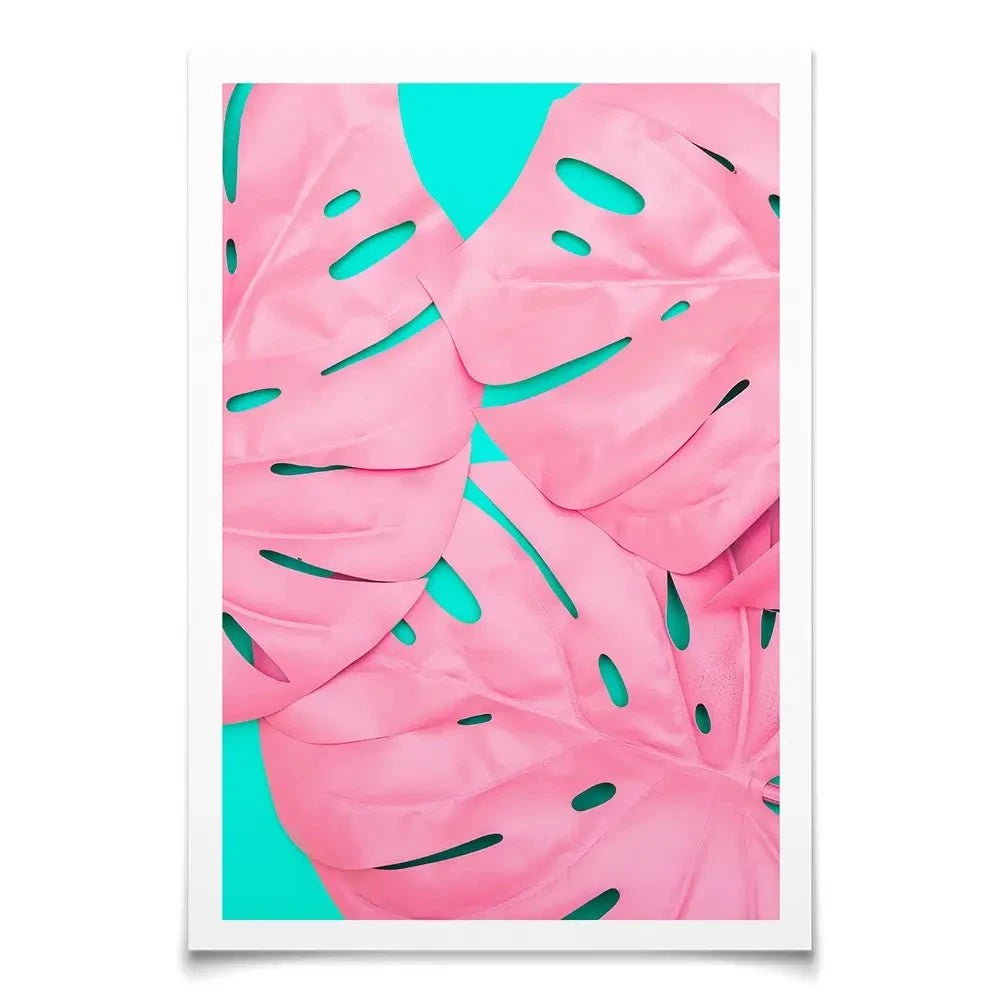Pink Monstera Art Print Pink Monstera Art Print wall art product Art Print Shop