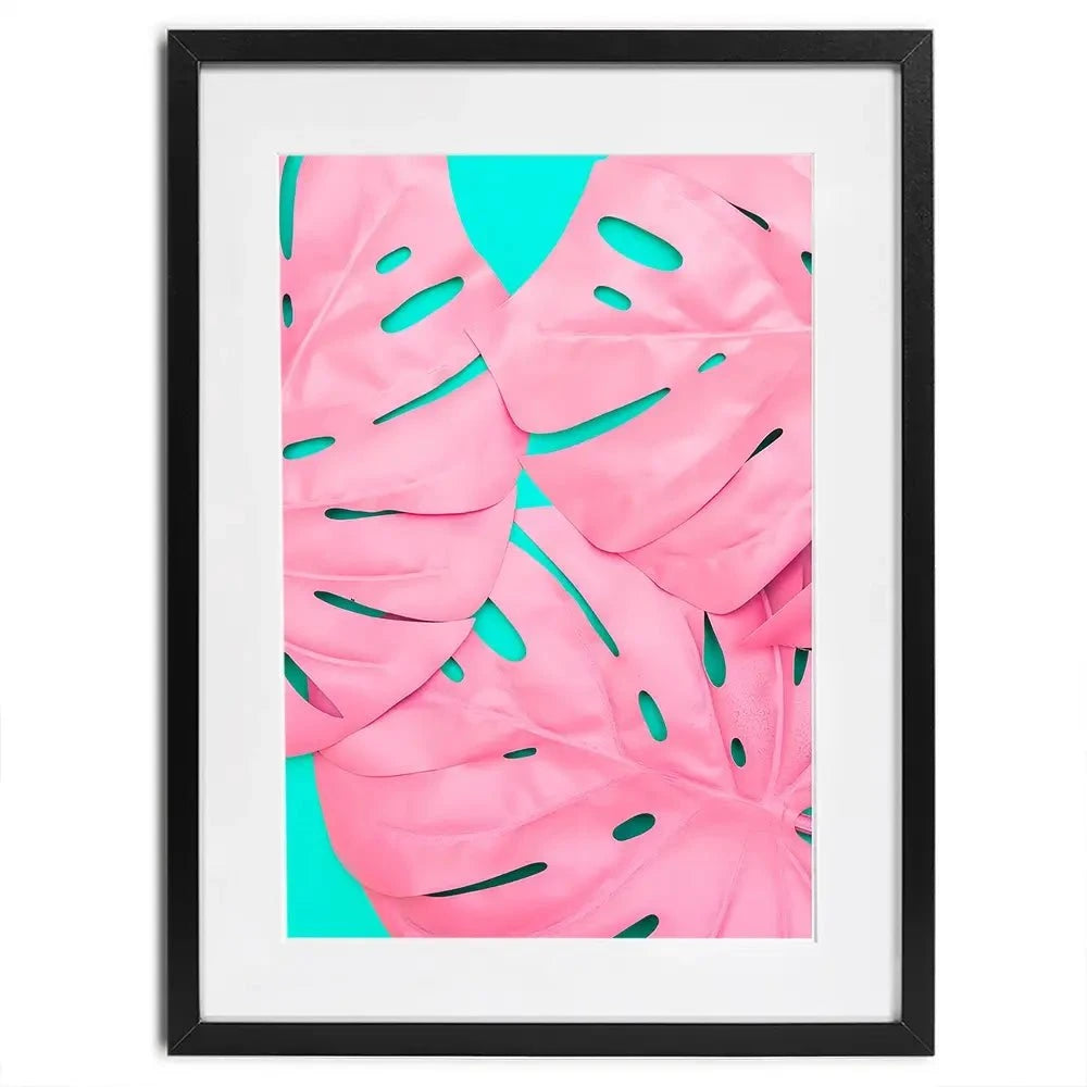 Pink Monstera Framed Art Print Pink Monstera Framed Art Print wall art product Art Print Shop