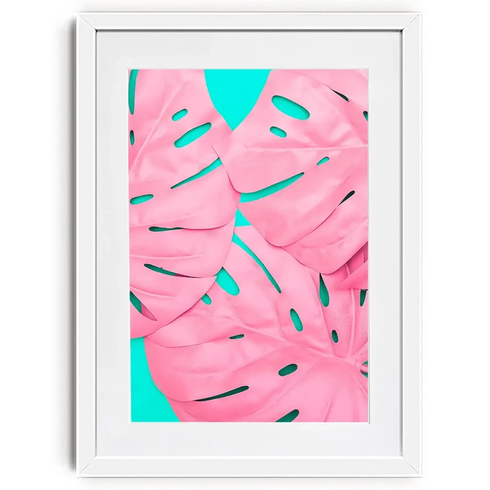 Pink Monstera Framed Art Print Pink Monstera Framed Art Print wall art product Art Print Shop