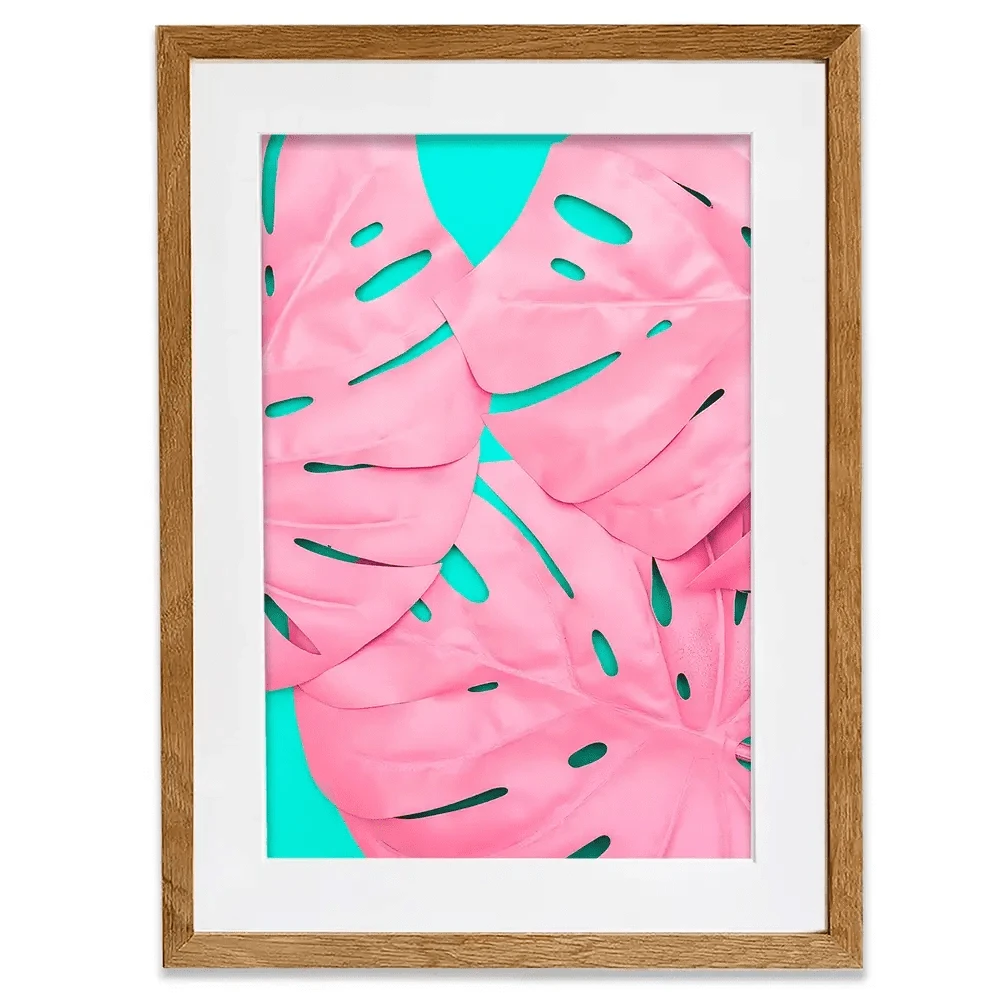 Pink Monstera Framed Art Print Pink Monstera Framed Art Print wall art product Art Print Shop