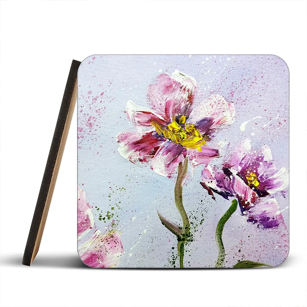 Pink Peonies Coaster Set Pink Peonies Coaster Set wall art product Art Print Shop