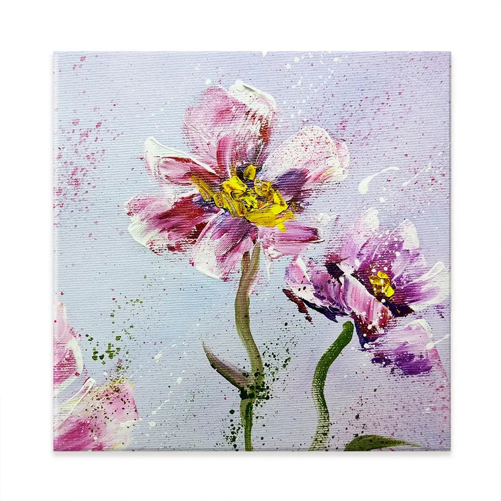 Pink Peonies Square Canvas Print Pink Peonies Square Canvas Print wall art product Art Print Shop