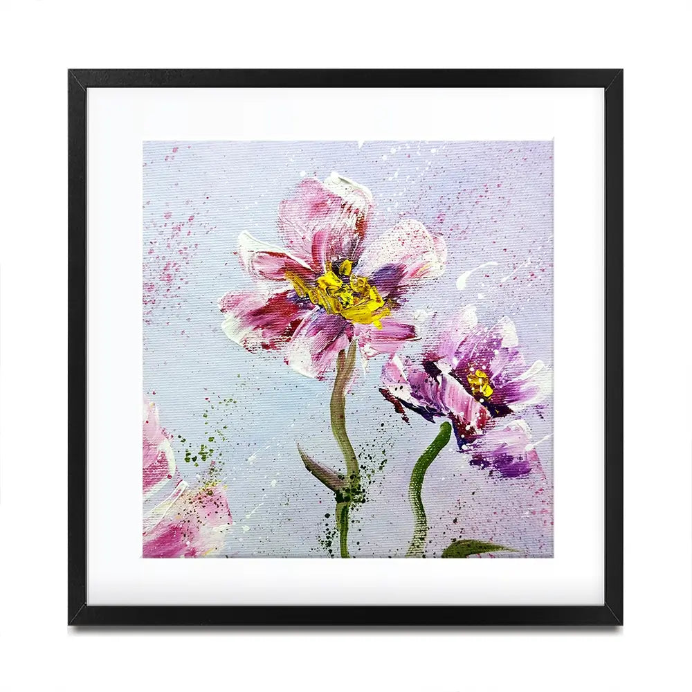 Pink Peonies Square Framed Art Print Pink Peonies Square Framed Art Print wall art product Art Print Shop