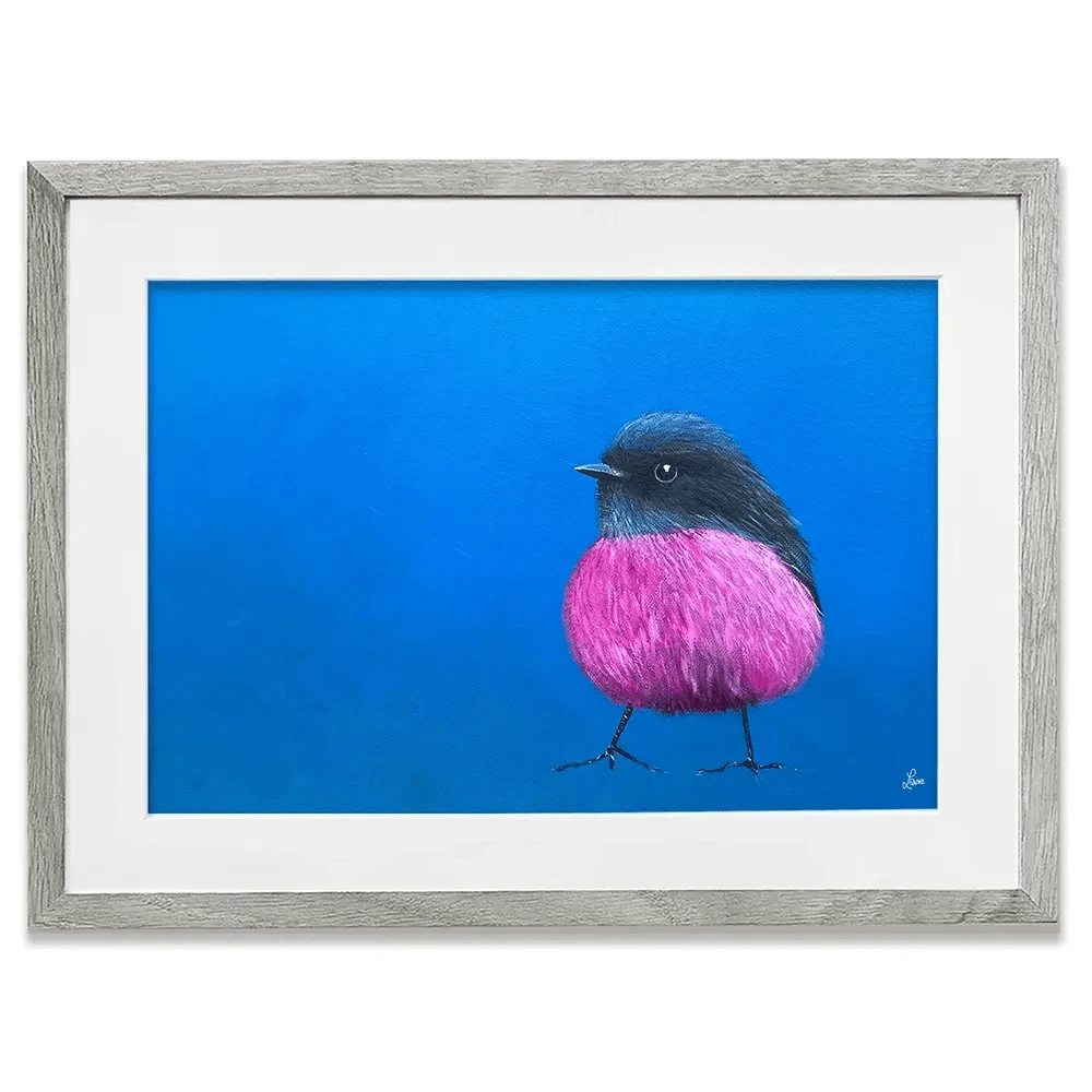 Pink Robin Framed Art Print Pink Robin Framed Art Print wall art product Laure Bury