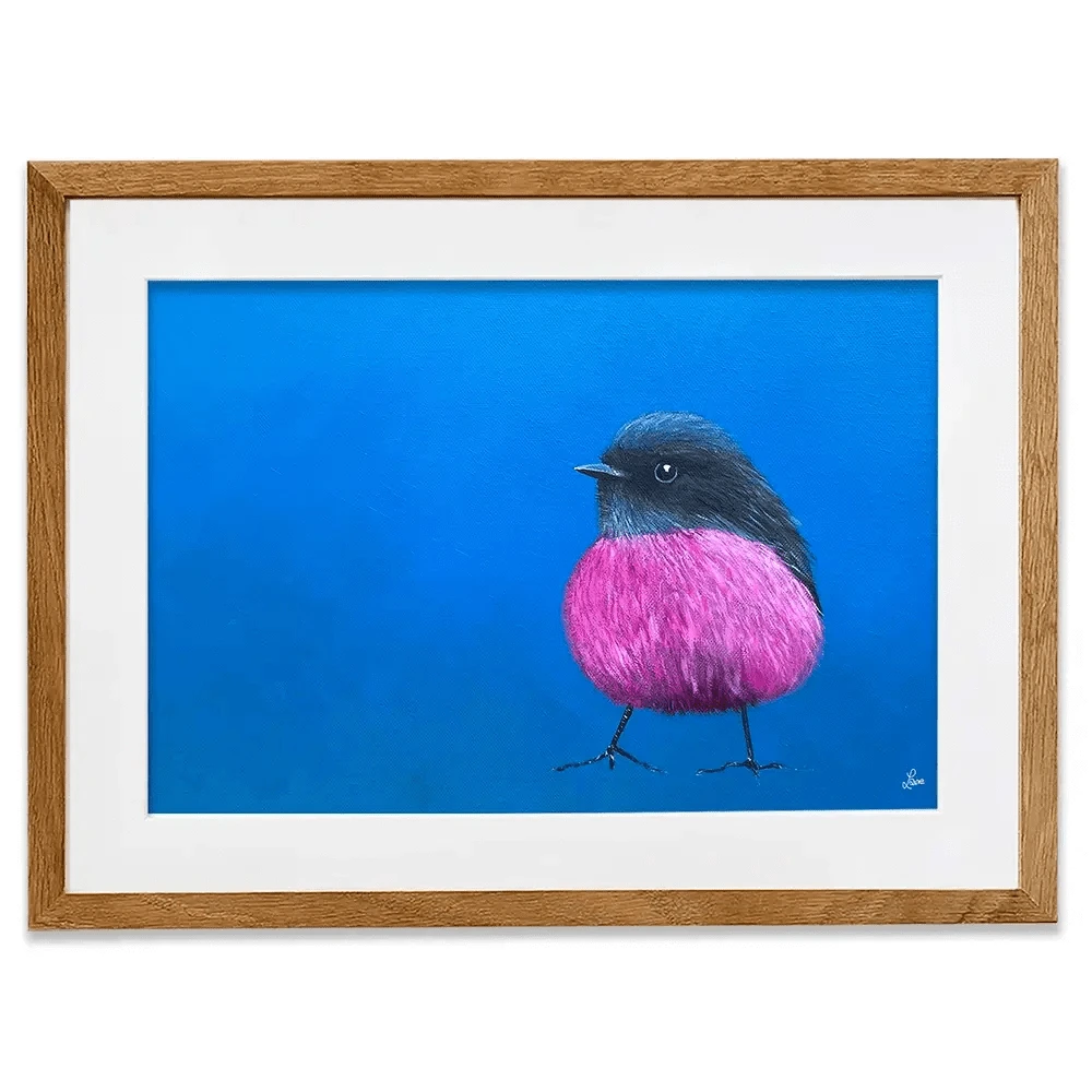 Pink Robin Framed Art Print Pink Robin Framed Art Print wall art product Laure Bury