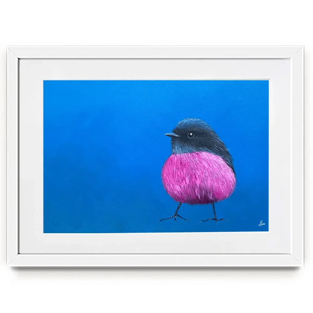 Pink Robin Framed Art Print Pink Robin Framed Art Print wall art product Laure Bury
