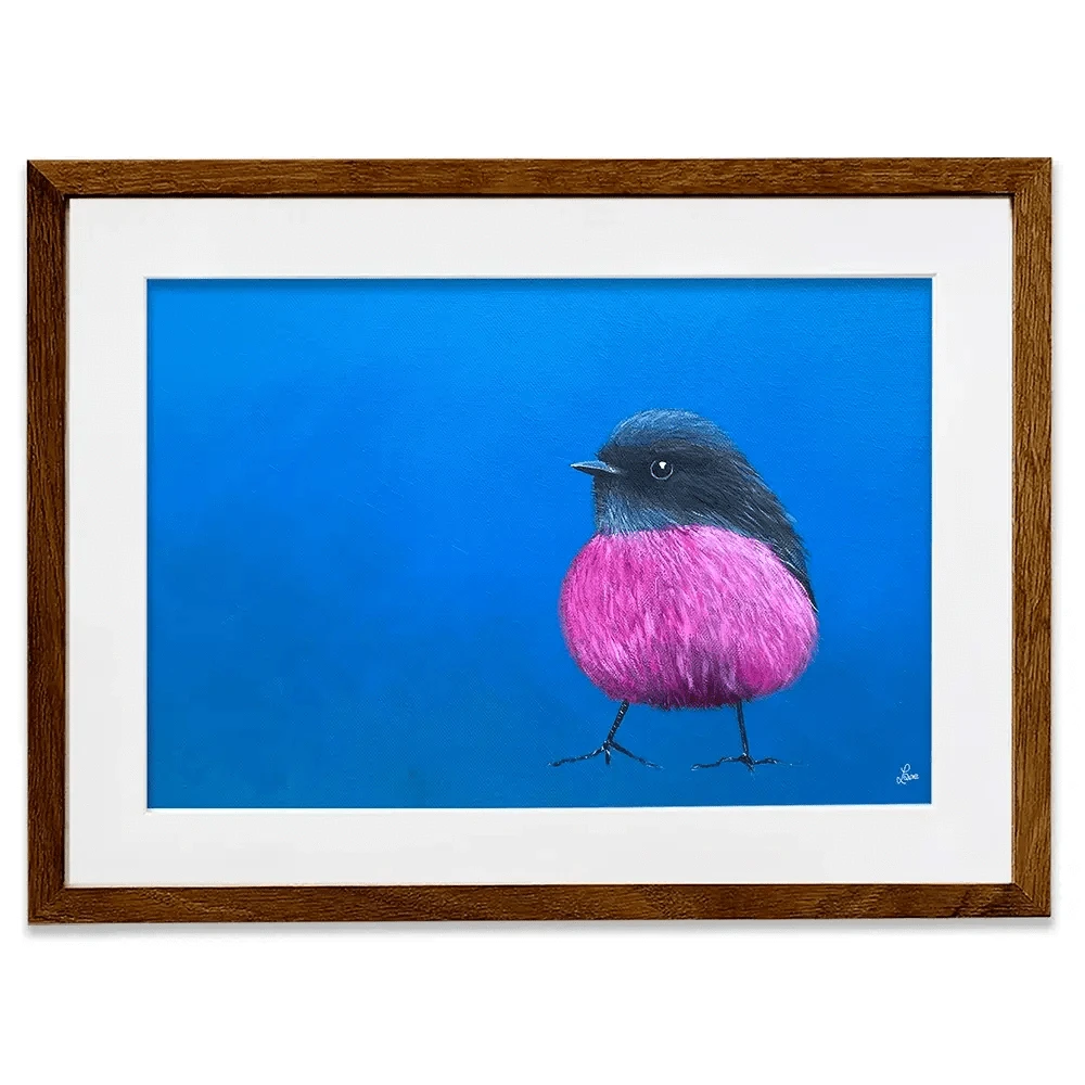Pink Robin Framed Art Print Pink Robin Framed Art Print wall art product Laure Bury