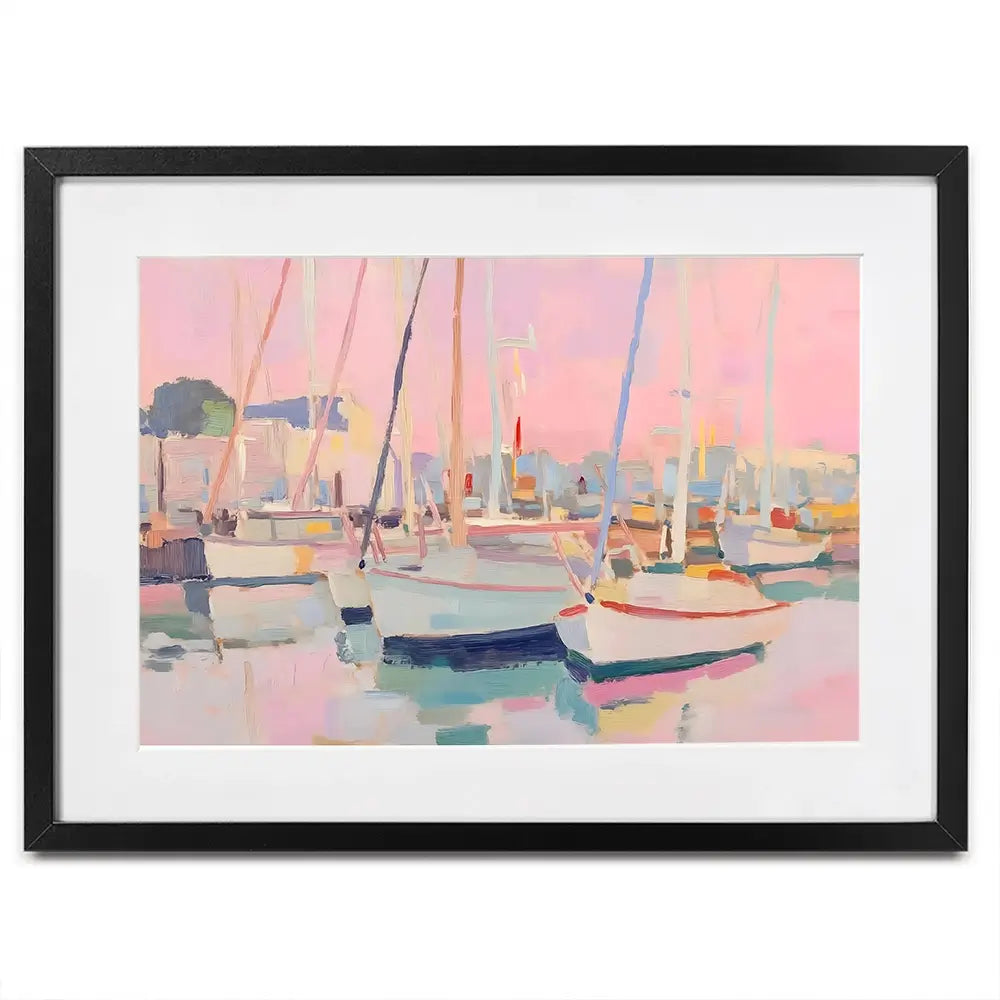 Pink Sailboat Framed Art Print Pink Sailboat Framed Art Print wall art product NiniArt - Independent
