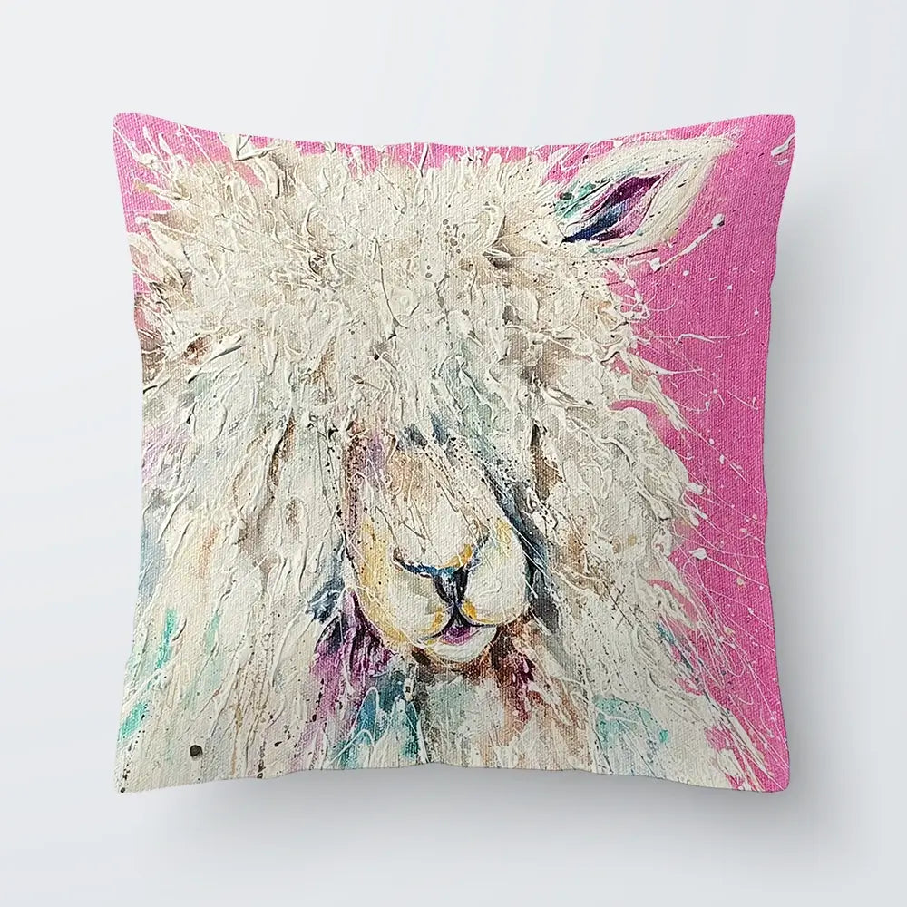 Pink Sheep Cushion Pink Sheep Cushion wall art product Nicola Jane Rowles
