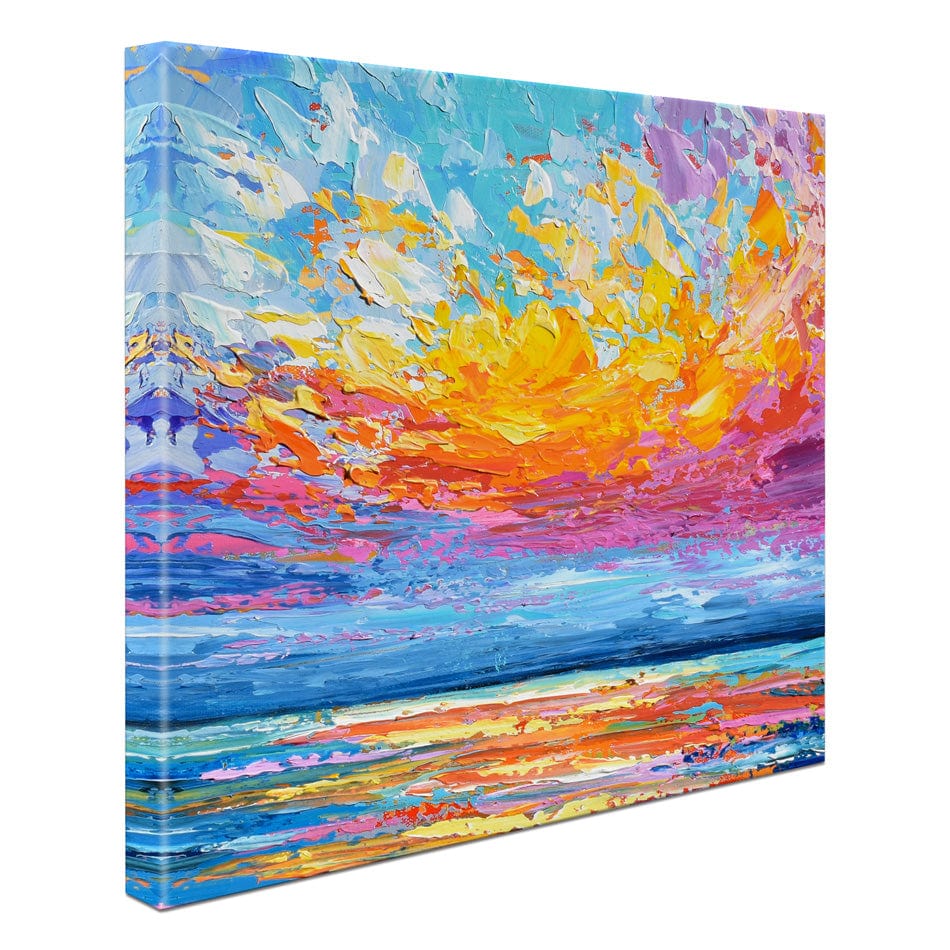 Pink Sunset Square Canvas Print wall art product Olga Tkachyk