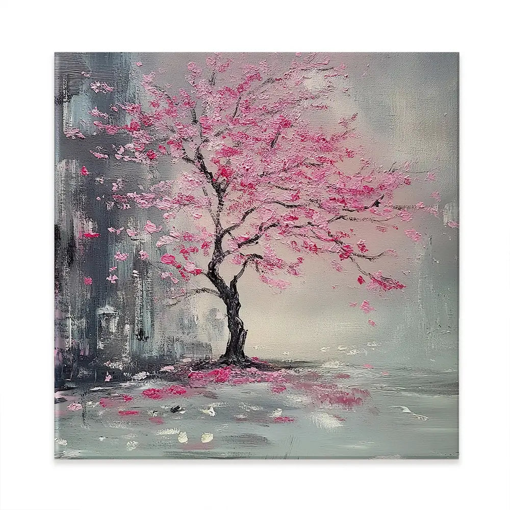 Pink Tree Haze Square Canvas Print Pink Tree Haze Square Canvas Print wall art product Violeta Allaberdieva