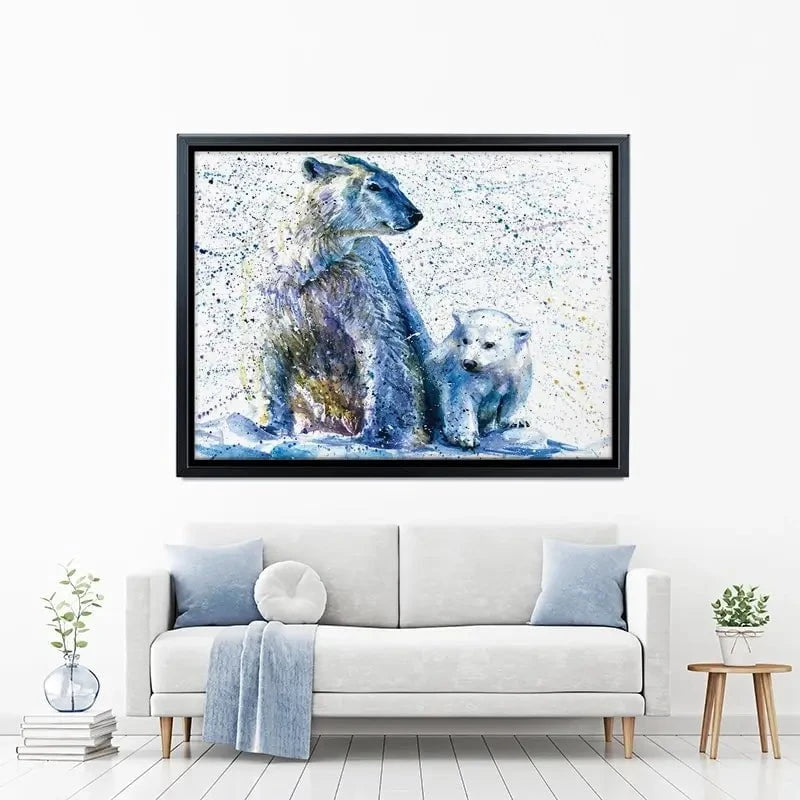 Polar Bear And Baby Canvas Print Polar Bear And Baby Canvas Print wall art product KOSTART / Shutterstock