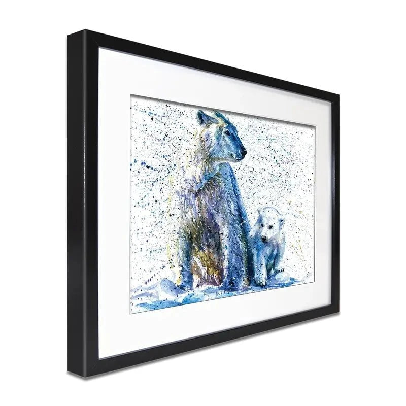 Polar Bear And Baby Framed Art Print Polar Bear And Baby Framed Art Print wall art product KOSTART / Shutterstock