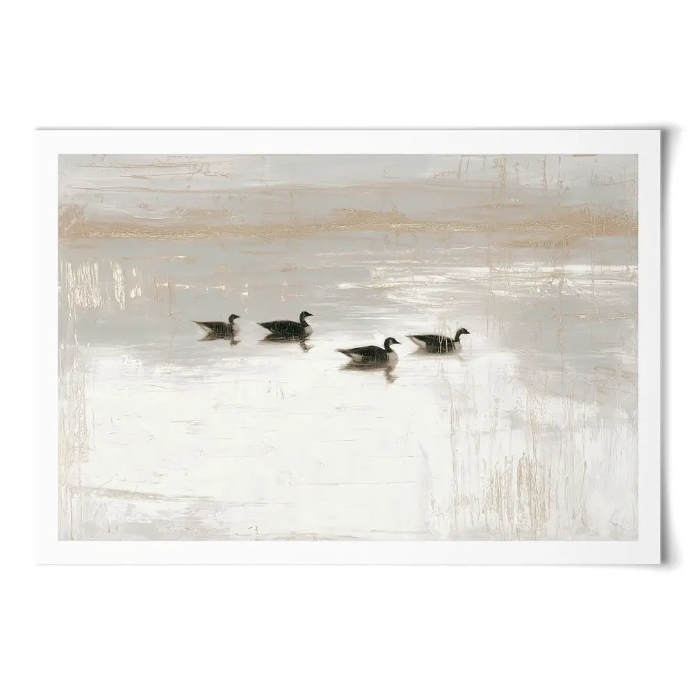 Pond Geese Dawn Art Print Pond Geese Dawn Art Print wall art product Chromatic Storm Studio