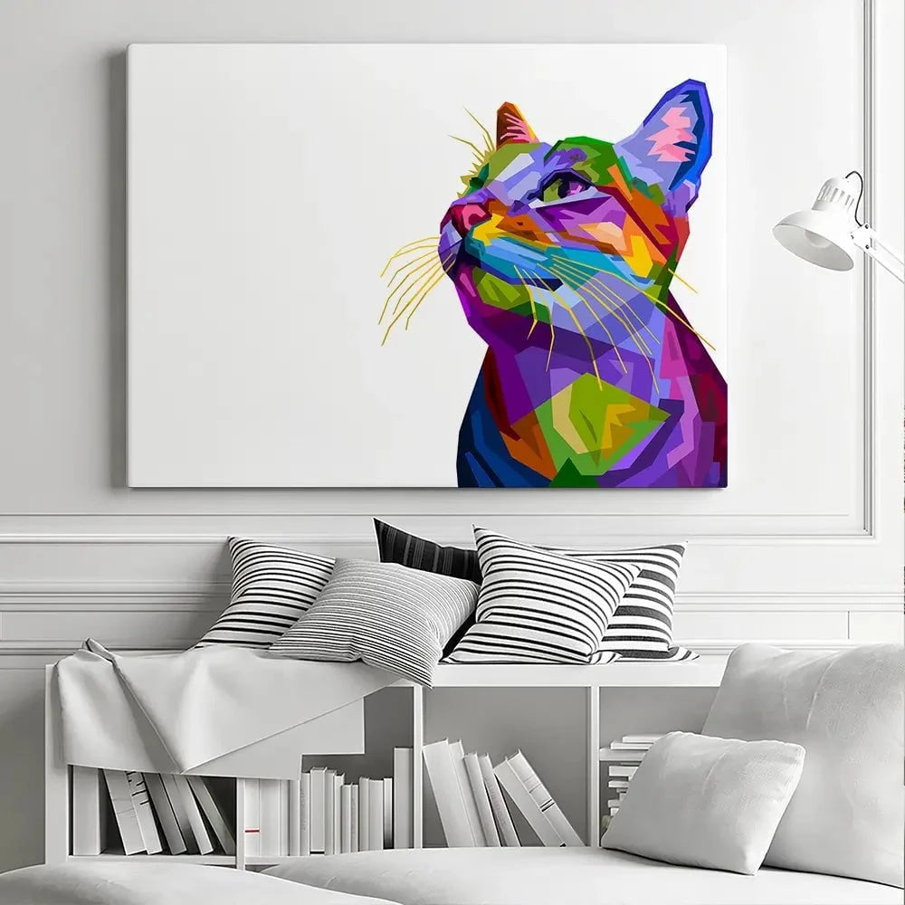 Pop Art Cat Canvas Print Pop Art Cat Canvas Print wall art product rainbow zoo / Shutterstock