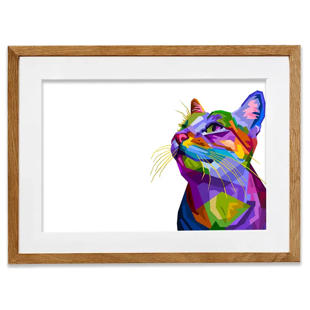 Pop Art Cat Framed Art Print Pop Art Cat Framed Art Print wall art product rainbow zoo / Shutterstock