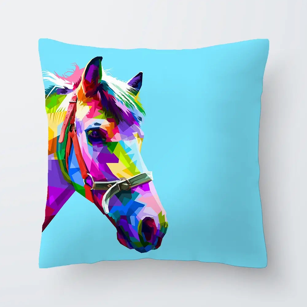 Pop Art Horse Cushion Pop Art Horse Cushion wall art product rainbow zoo / Shutterstock