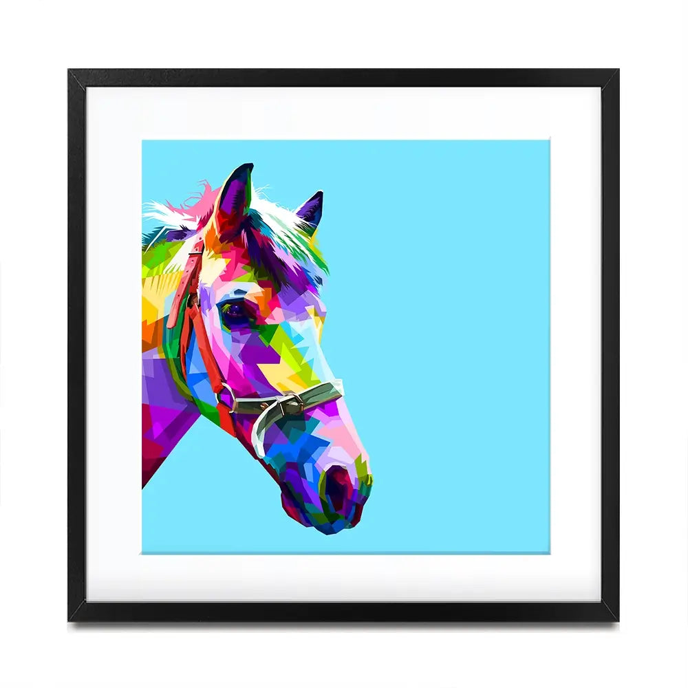 Pop Art Horse Square Framed Art Print Pop Art Horse Square Framed Art Print wall art product rainbow zoo / Shutterstock