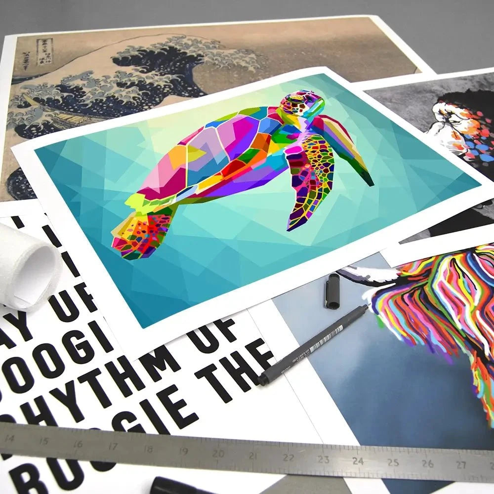 Pop Art Turtle Art Print Pop Art Turtle Art Print wall art product rainbow zoo / Shutterstock