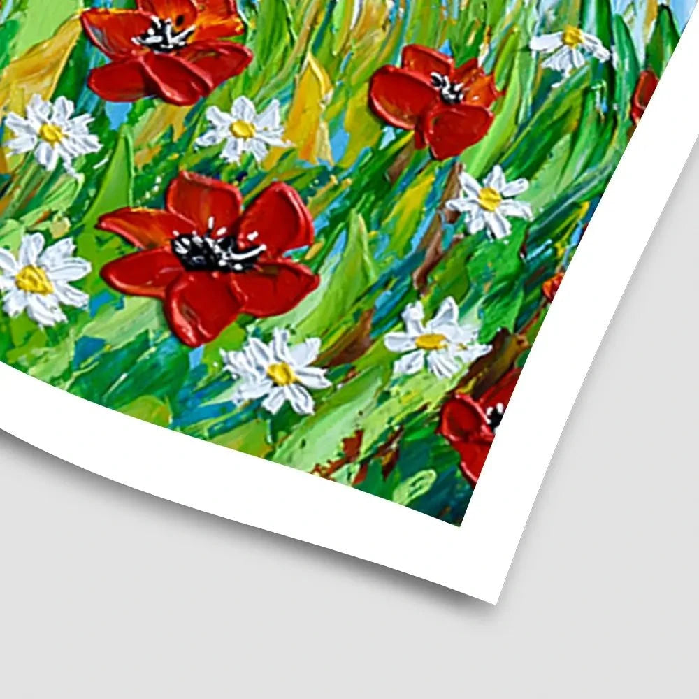 Poppies And Daisies Art Print Poppies And Daisies Art Print wall art product Olga Tkachyk
