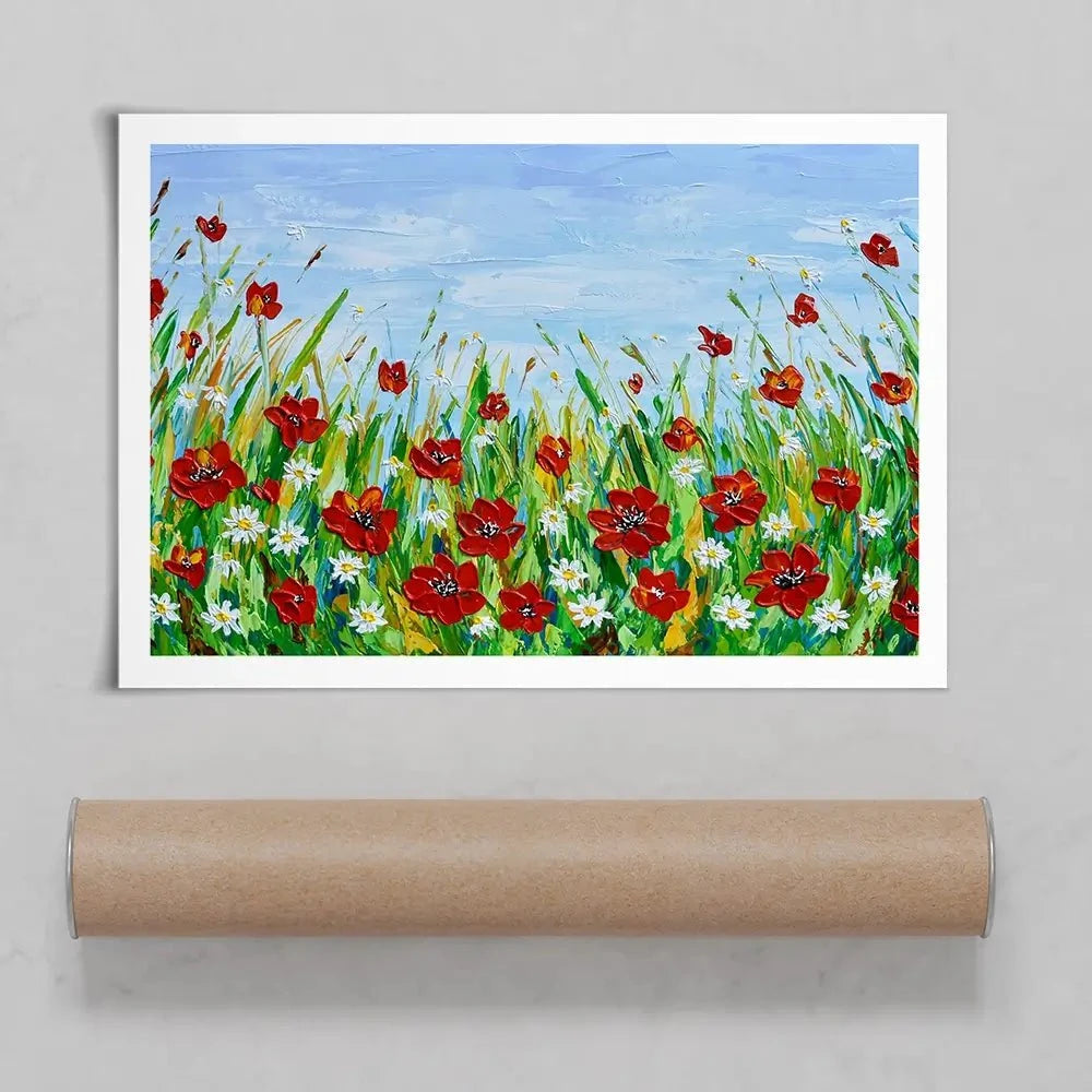 Poppies And Daisies Art Print Poppies And Daisies Art Print wall art product Olga Tkachyk