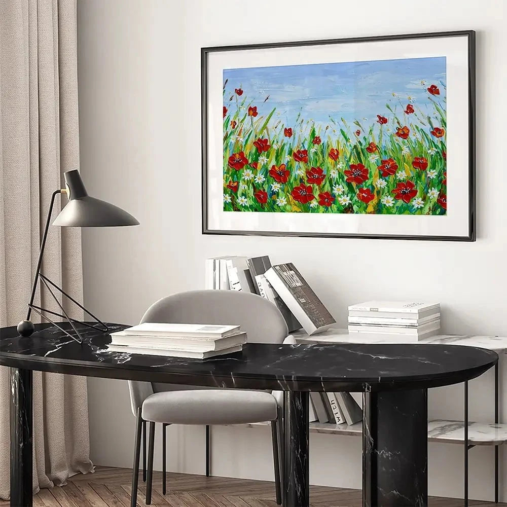Poppies And Daisies Framed Art Print Poppies And Daisies Framed Art Print wall art product Olga Tkachyk