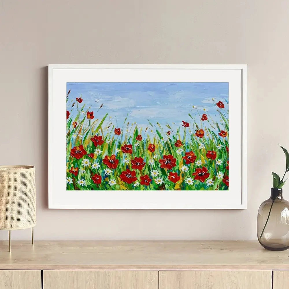 Poppies And Daisies Framed Art Print Poppies And Daisies Framed Art Print wall art product Olga Tkachyk