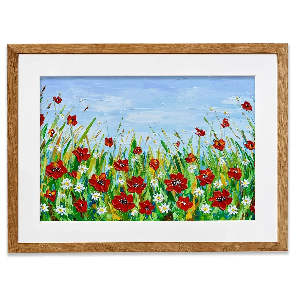 Poppies And Daisies Framed Art Print Poppies And Daisies Framed Art Print wall art product Olga Tkachyk