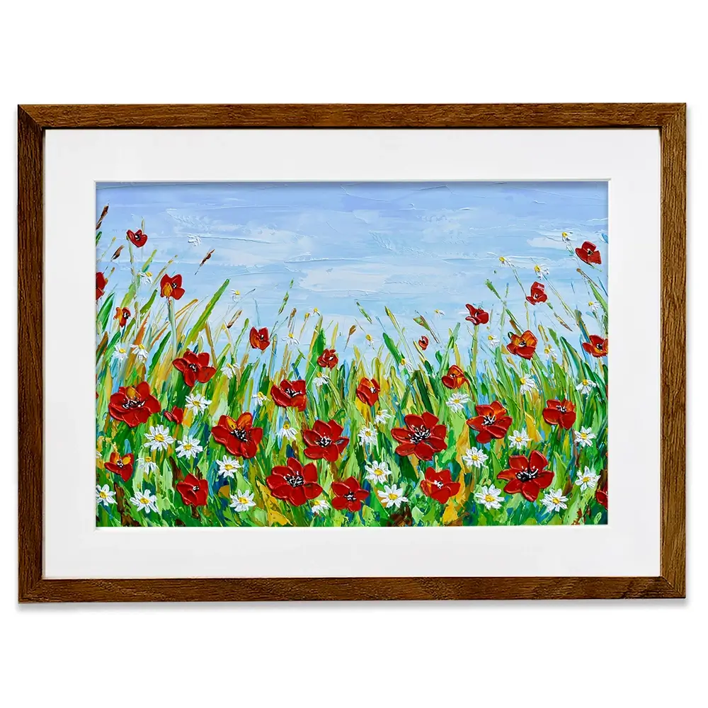 Poppies And Daisies Framed Art Print Poppies And Daisies Framed Art Print wall art product Olga Tkachyk
