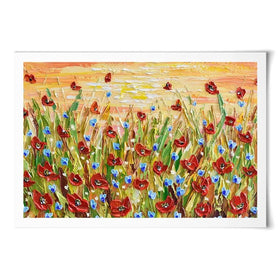 Poppies At Sunset Art Print Poppies At Sunset Art Print wall art product Olga Tkachyk