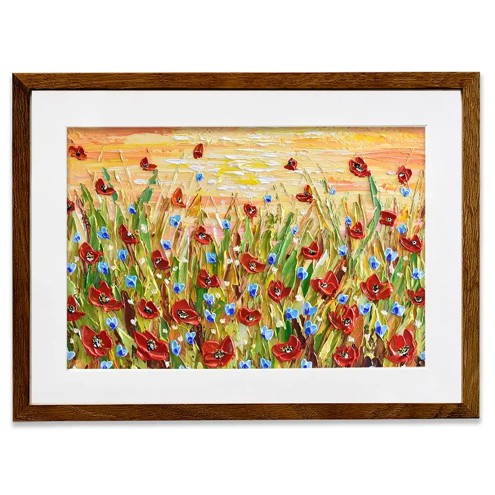Poppies At Sunset Framed Art Print Poppies At Sunset Framed Art Print wall art product Olga Tkachyk