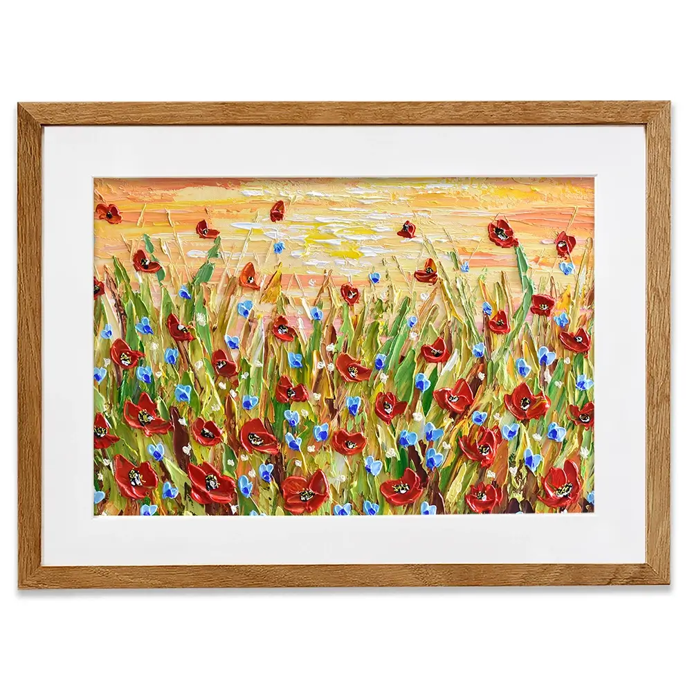 Poppies At Sunset Framed Art Print Poppies At Sunset Framed Art Print wall art product Olga Tkachyk