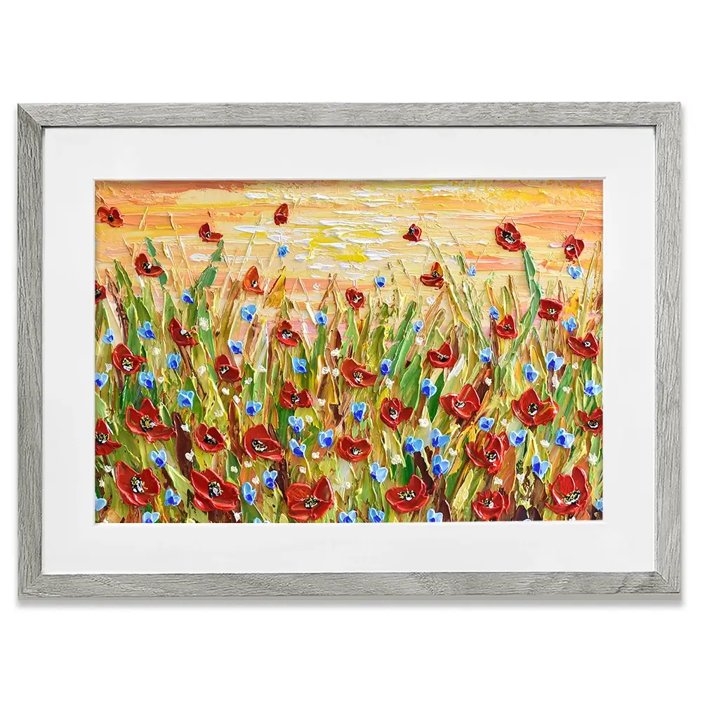 Poppies At Sunset Framed Art Print Poppies At Sunset Framed Art Print wall art product Olga Tkachyk