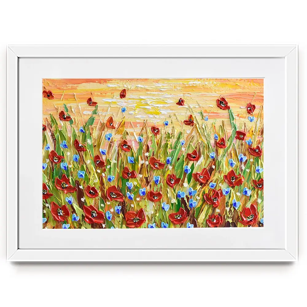 Poppies At Sunset Framed Art Print Poppies At Sunset Framed Art Print wall art product Olga Tkachyk