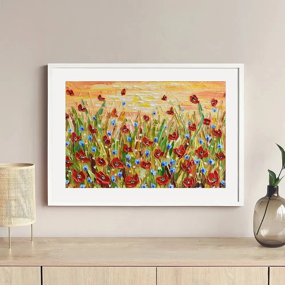 Poppies At Sunset Framed Art Print Poppies At Sunset Framed Art Print wall art product Olga Tkachyk
