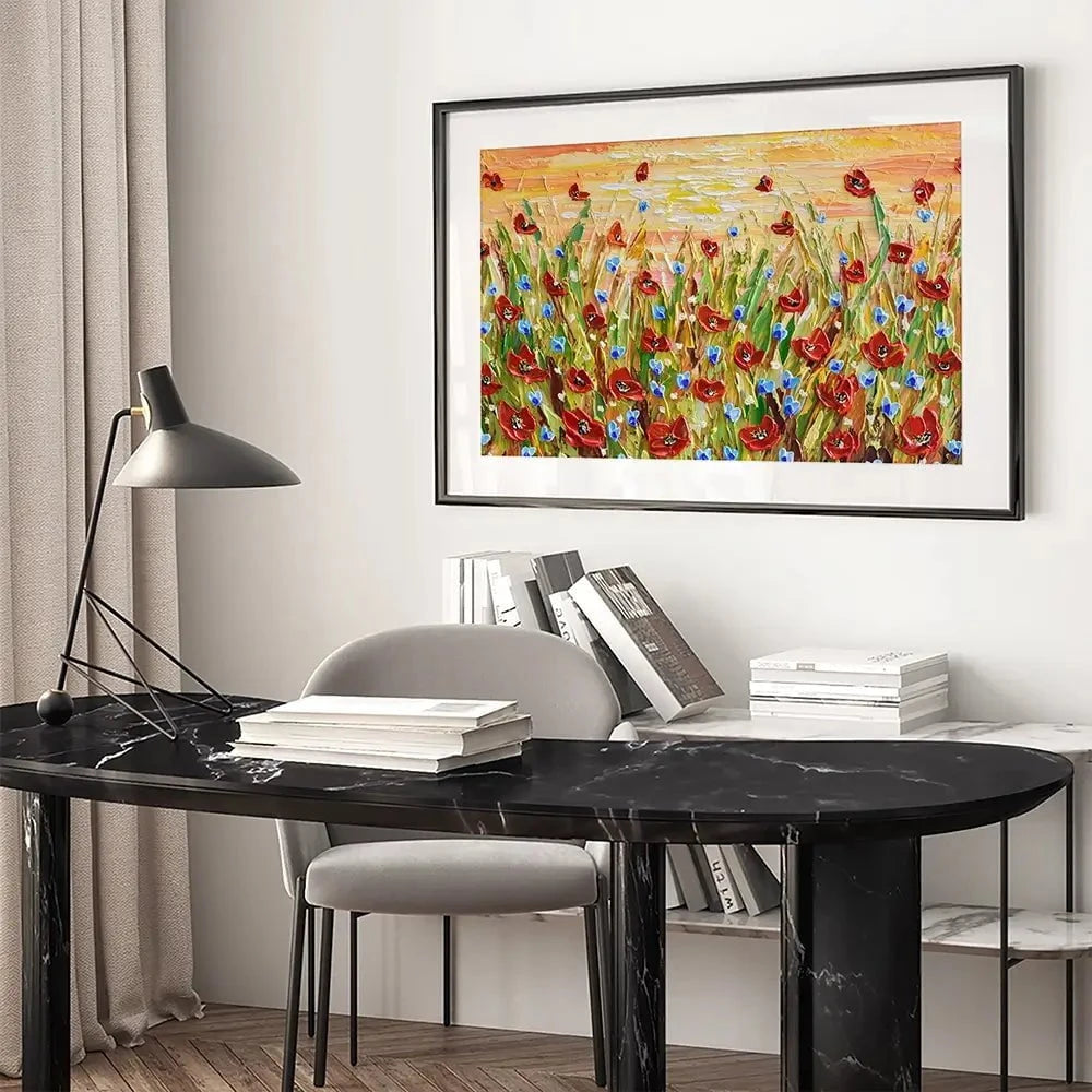 Poppies At Sunset Framed Art Print Poppies At Sunset Framed Art Print wall art product Olga Tkachyk