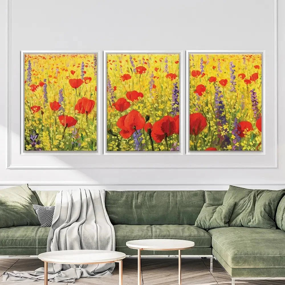 Poppies Oil Painting Trio Canvas Print Poppies Oil Painting Trio Canvas Print wall art product Kiril Stanchev / Shutterstock