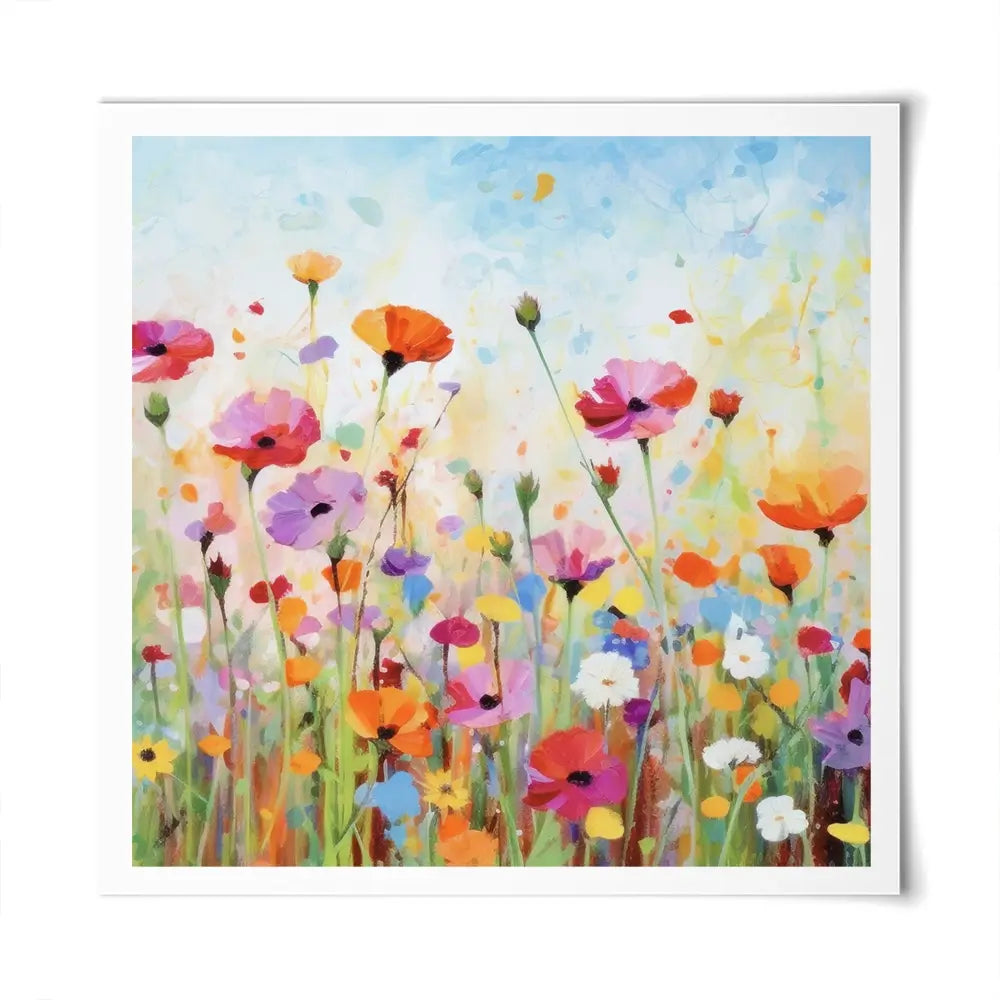 Popping Poppies Square Art Print Popping Poppies Square Art Print wall art product Art Print Shop