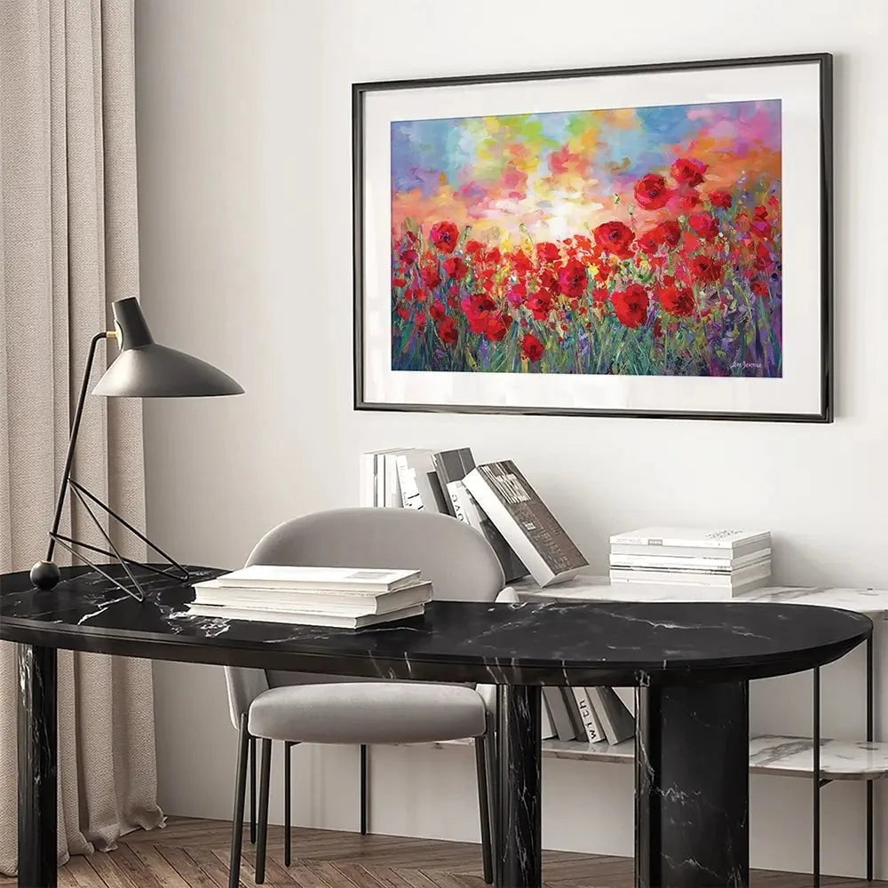 Poppy Flower Field Framed Art Print Poppy Flower Field Framed Art Print wall art product Leon Devenice