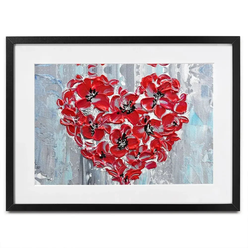 Poppy Heart Framed Art Print Poppy Heart Framed Art Print wall art product Olga Tkachyk