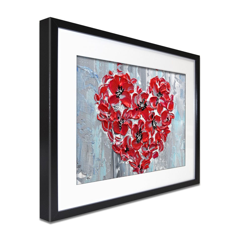 Poppy Heart Framed Art Print wall art product Olga Tkachyk
