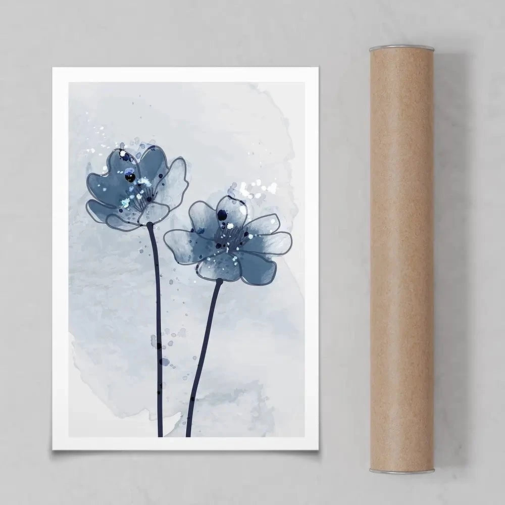 Pretty Blue Flowers Art Print Pretty Blue Flowers Art Print wall art product TWINS DESIGN STUDIO / Shutterstock