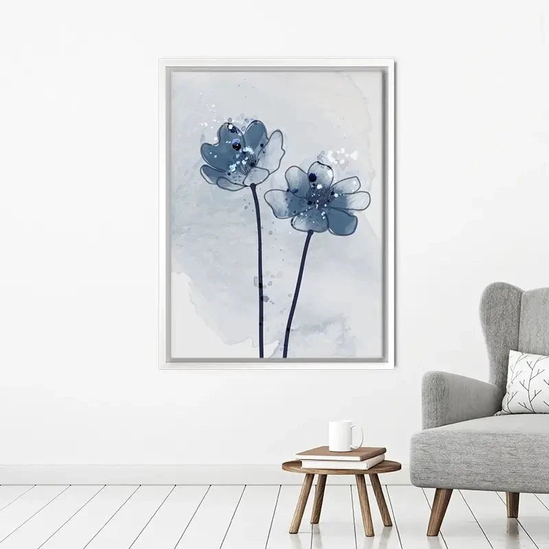 Pretty Blue Flowers Canvas Print Pretty Blue Flowers Canvas Print wall art product TWINS DESIGN STUDIO / Shutterstock