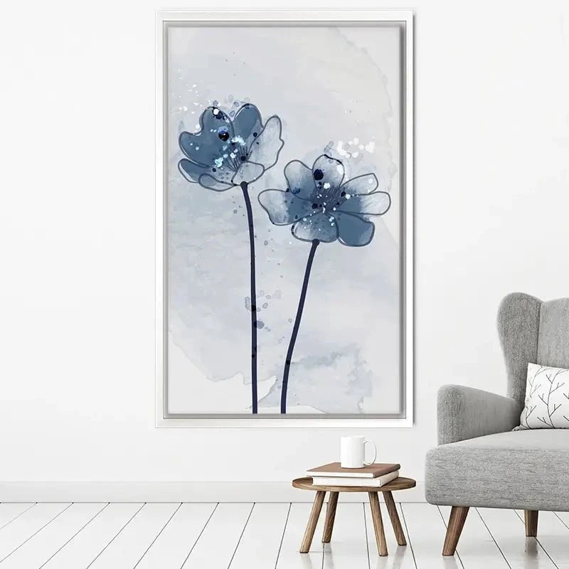 Pretty Blue Flowers Canvas Print Pretty Blue Flowers Canvas Print wall art product TWINS DESIGN STUDIO / Shutterstock